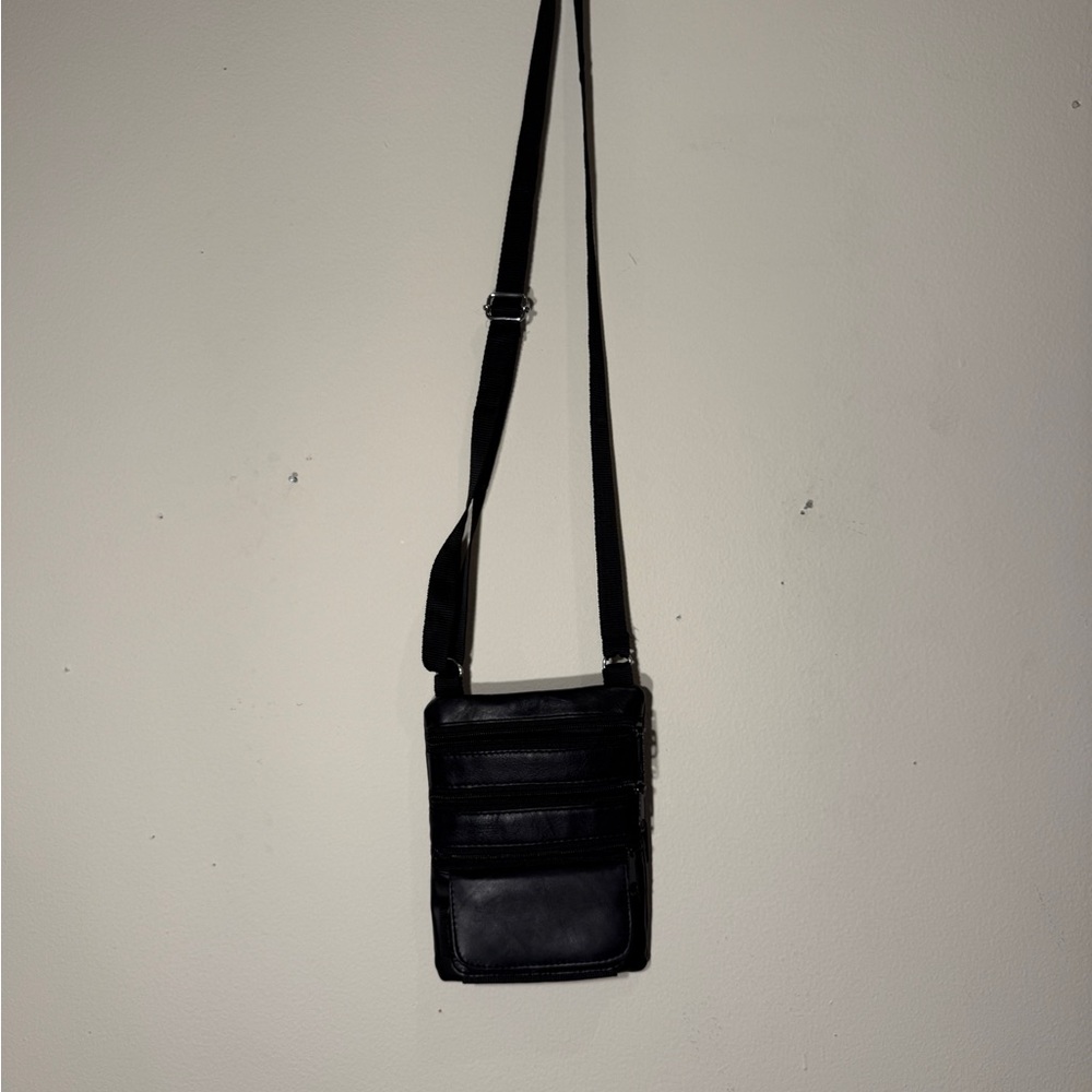Black Leather Crossbody Bag